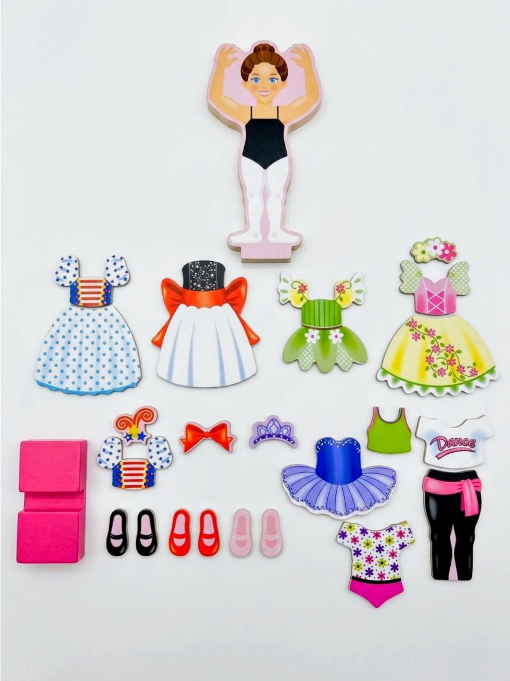Melissa and Doug Dress-Up Magnetic Doll Set - Pink and Multi